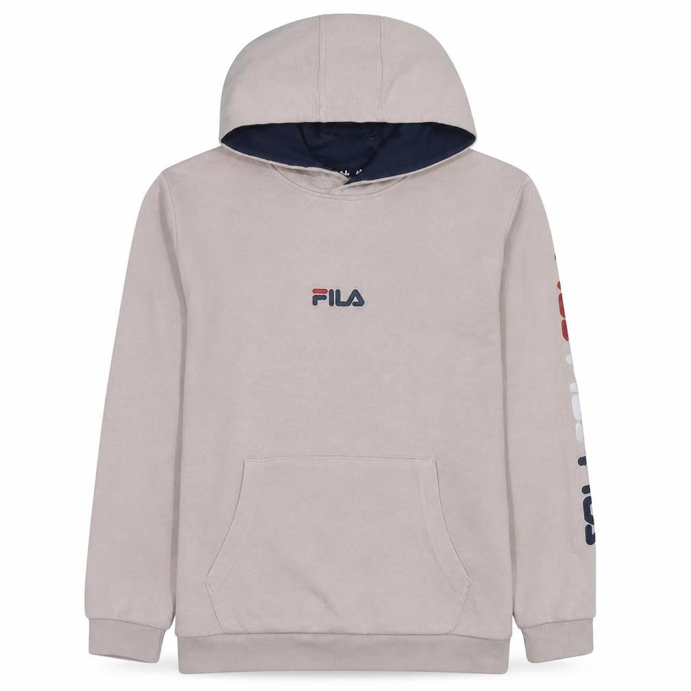 FILA Girls Beige Pullover Hoodie 13-14 Years Cotton Blend Logo Sweatshirt