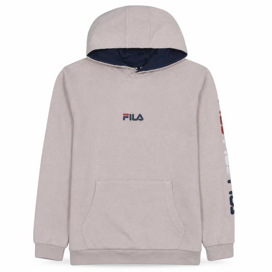 FILA Girls Beige Pullover Hoodie 13-14 Years Cotton Blend Logo Sweatshirt