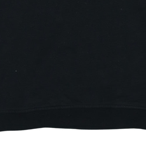 Reebok Women Black XL Sweatshirt Crew Neck Logo Pullover Cotton Blend