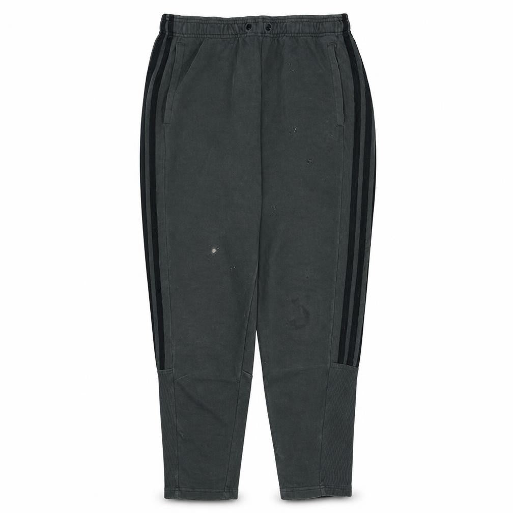 Front view of Adidas Men’s Black Fleece Jogger Trousers, size L, Tapered Fit