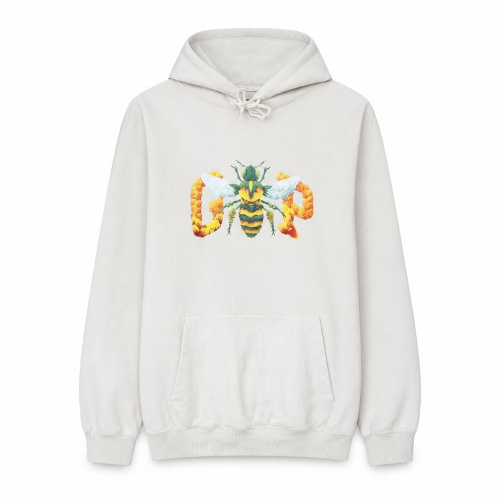 Gap Women White Bee Graphic Pullover Hoodie L Raku Inoue Collab
