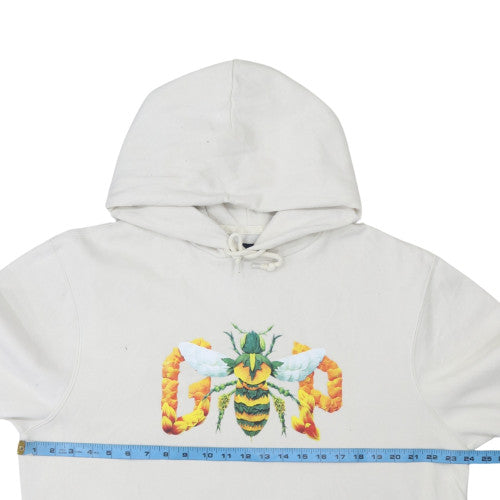 GAP Women White Bee Graphic Pullover Hoodie L Raku Inoue Collab