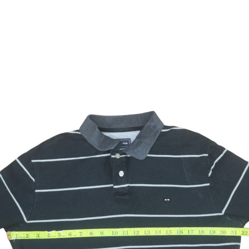 Eden Park Men's Black Striped Long Sleeve Polo Shirt Size L
