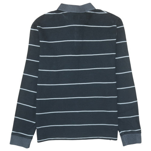 Eden Park Men's Black Striped Long Sleeve Polo Shirt Size L