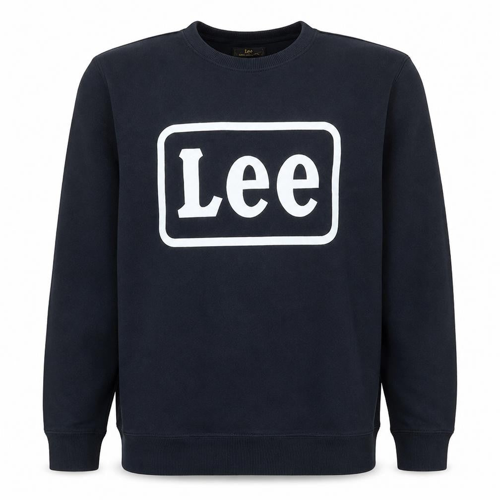 Lee Mens Black XL Pullover Sweatshirt Crew Neck Classic Logo