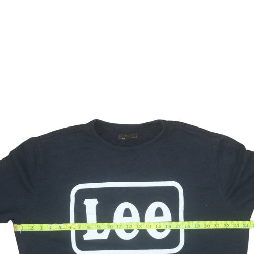 Lee Mens Black XL Pullover Sweatshirt Crew Neck Classic Logo