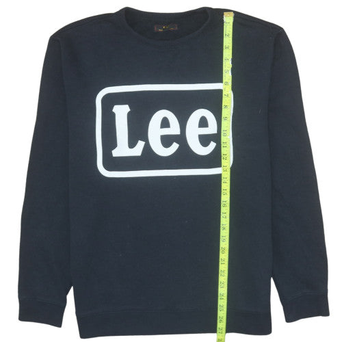 Lee Mens Black XL Pullover Sweatshirt Crew Neck Classic Logo