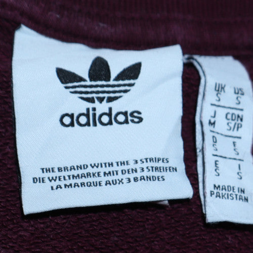 Adidas Men's Red Crew Neck Logo Sweatshirt Size S