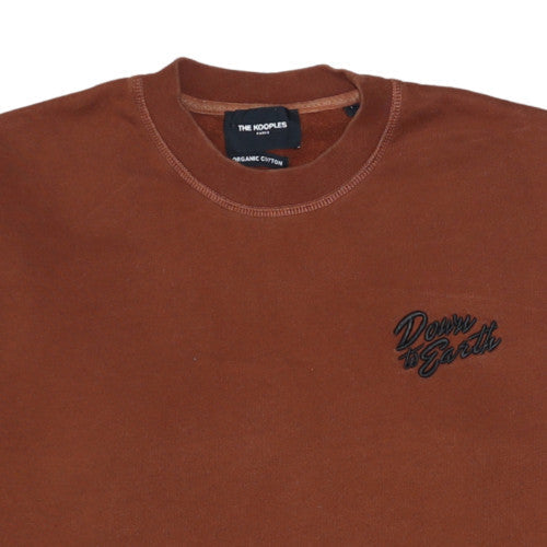 The Kooples Mens Brown Crew Neck Embroidered Sweatshirt Size L