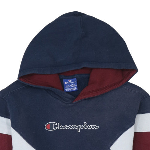 Champion Boys Blue Colourblock Pullover Hoodie XL 13-14 Years