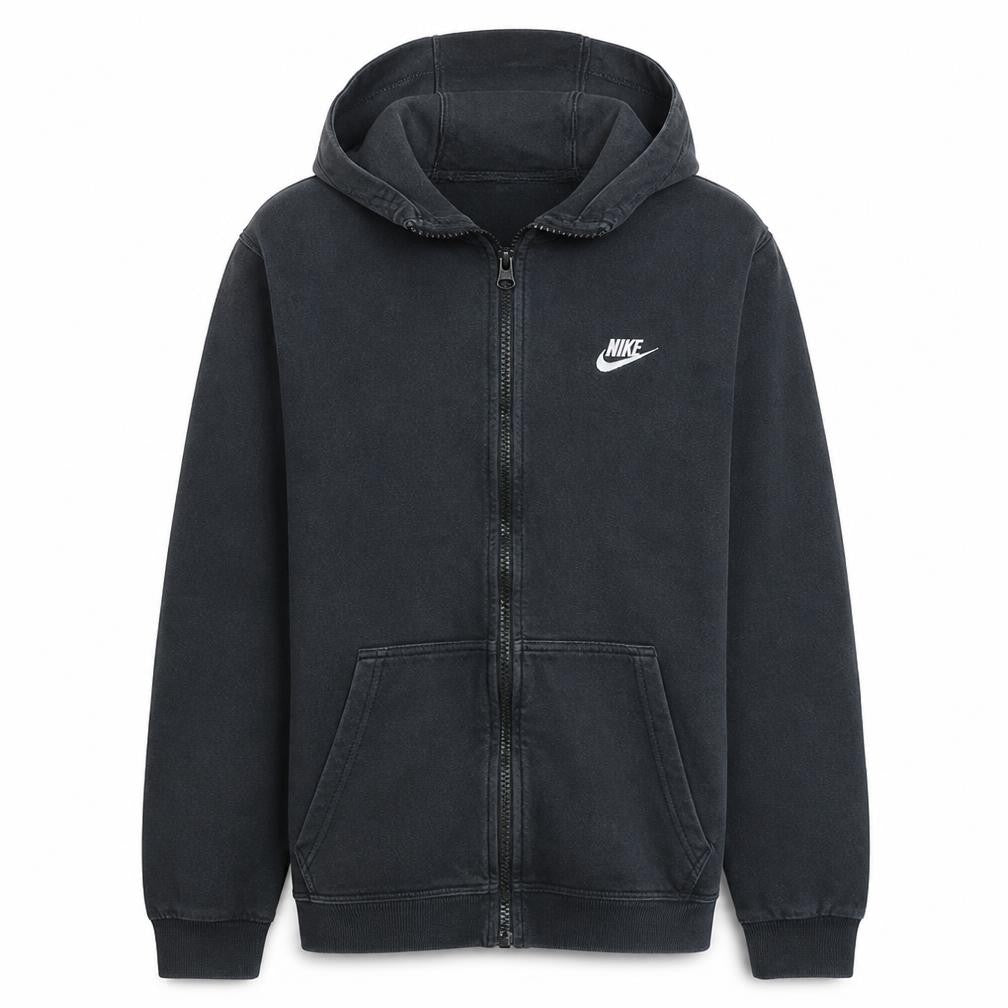 Nike Men's Black Full Zip Hoodie Size S Cotton Fleece Sweatshirt