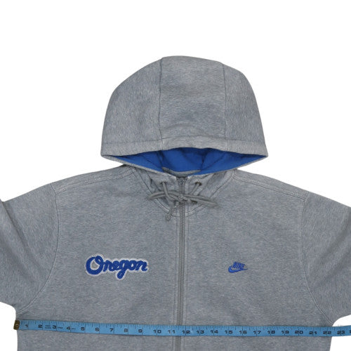 Nike Mens Grey Full Zip Hoodie Oregon Embroidered Logo Size L