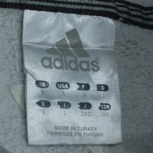 Adidas Men's Grey Full Zip Hoodie Size L Sports Fleece Sweatshirt