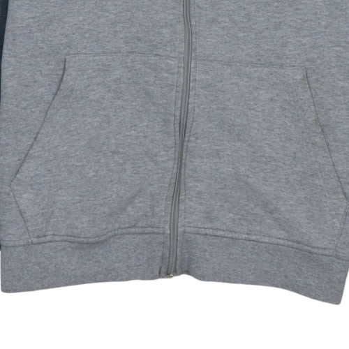 Adidas Men's Grey Full Zip Hoodie Size L Sports Fleece Sweatshirt