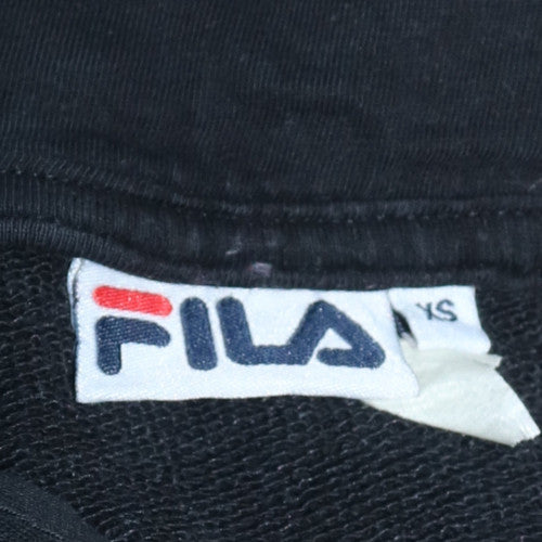 Fila Mens Black XS Pullover Hoodie Logo Sportswear