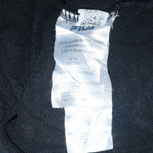 Fila Mens Black XS Pullover Hoodie Logo Sportswear