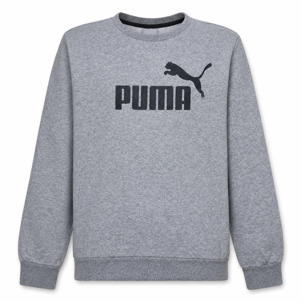 Puma Men Grey Crew Neck Pullover Sweatshirt M Regular Fit