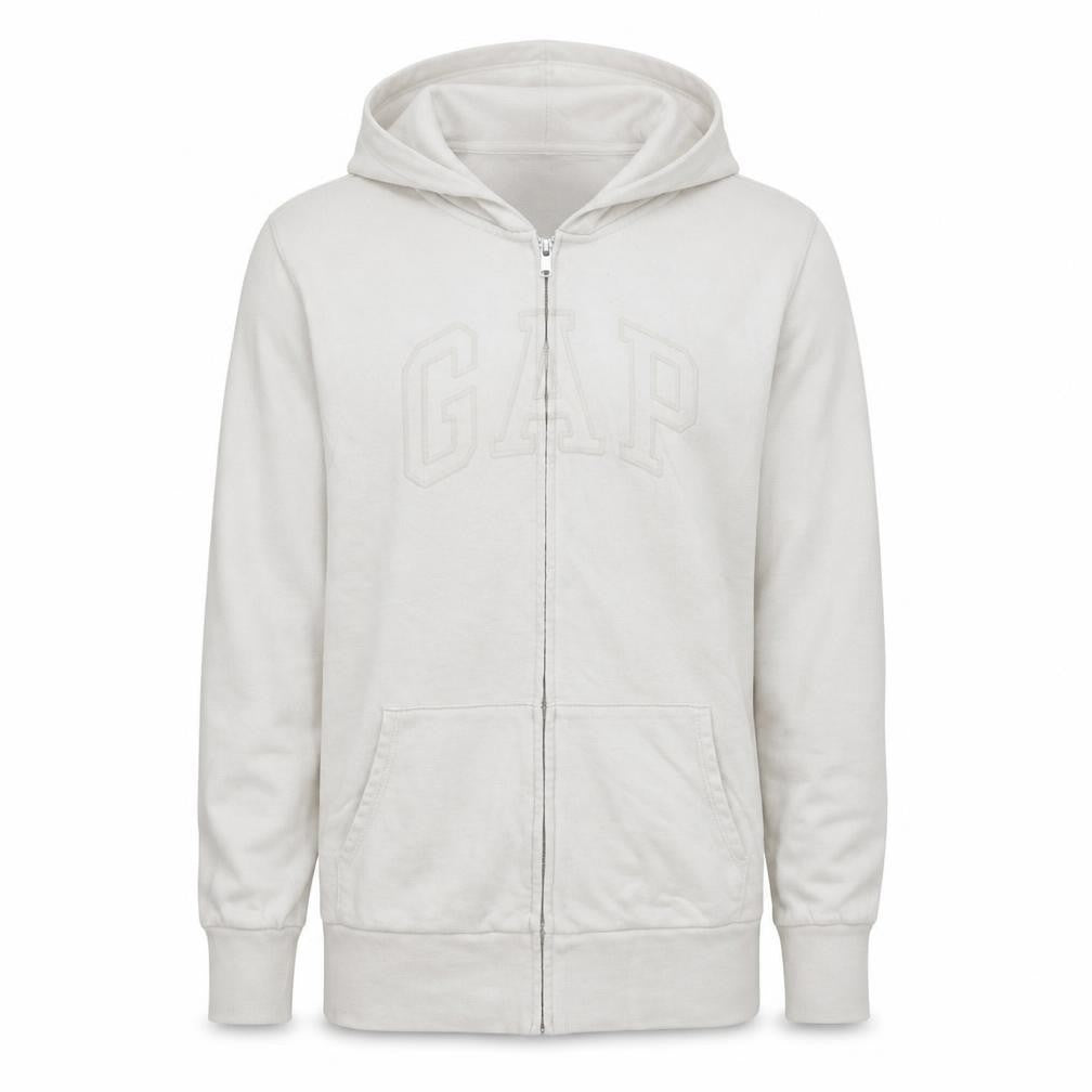 Gap Men’s Ivory Full Zip Hoodie XL Classic Cotton Blend