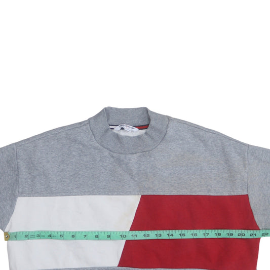 Tommy Hilfiger Sport Women's Grey Red Colourblock Sweatshirt Size M