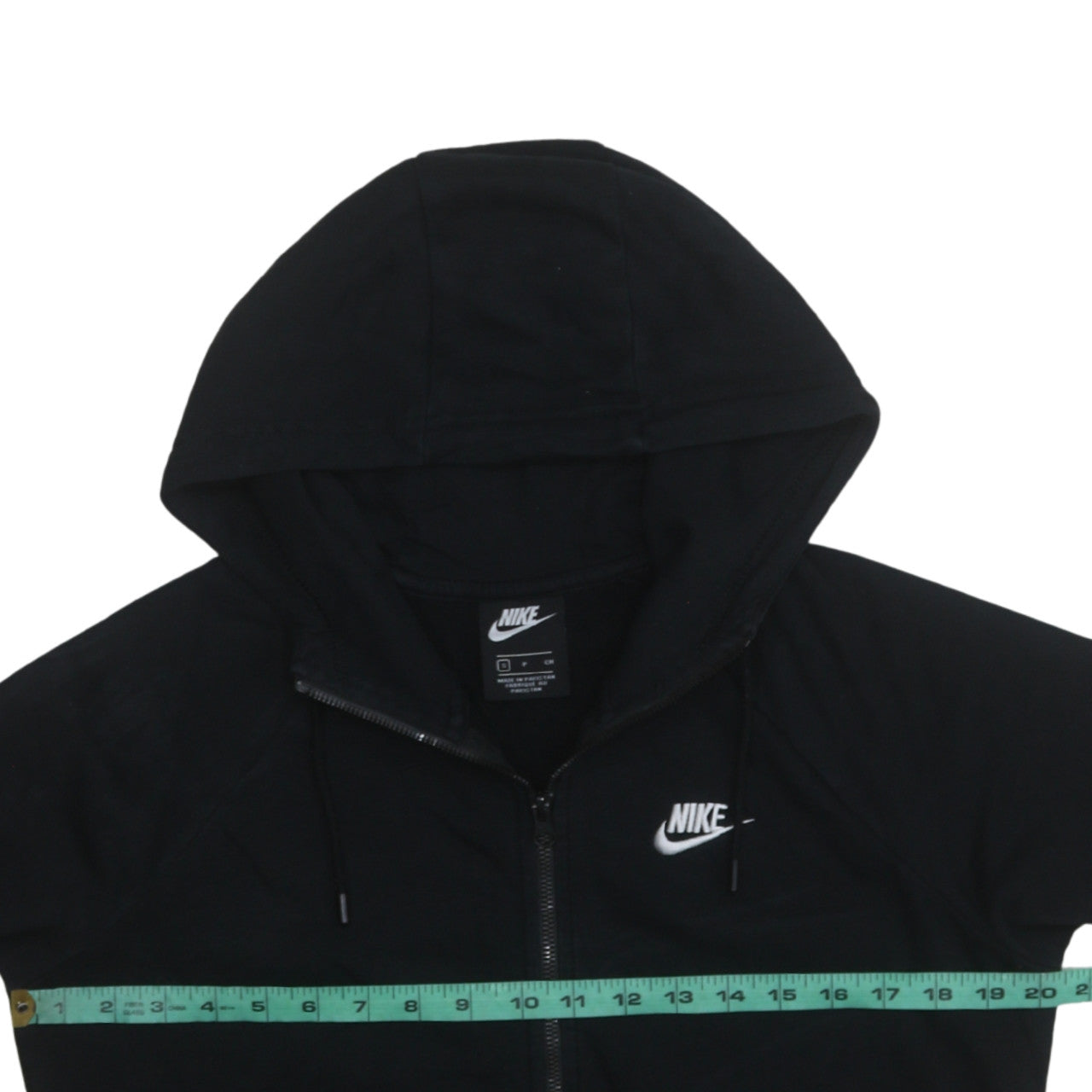 Nike Women's Black Full Zip Hoodie Small Cotton Blend