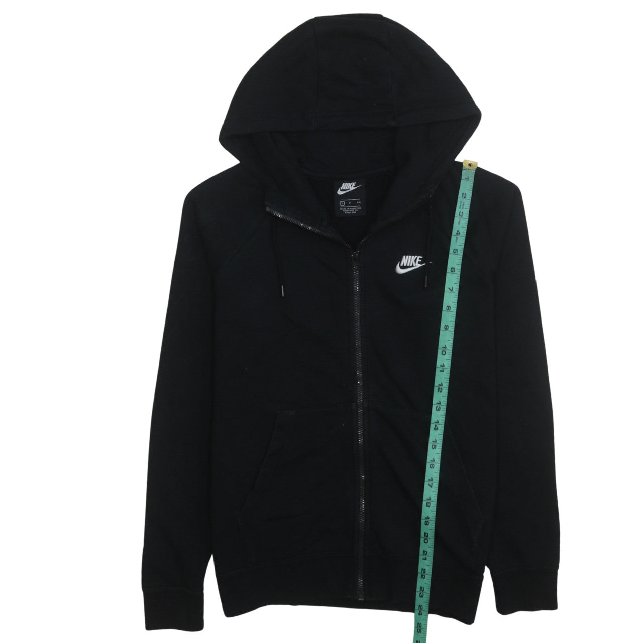 Nike Women's Black Full Zip Hoodie Small Cotton Blend