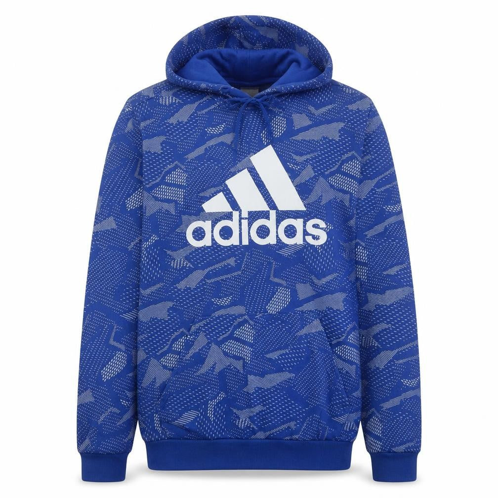 Adidas Men's Blue Pullover Hoodie Size M Sports Fleece Logo