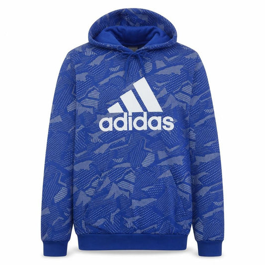 Adidas Men's Blue Pullover Hoodie Size M Sports Fleece Logo