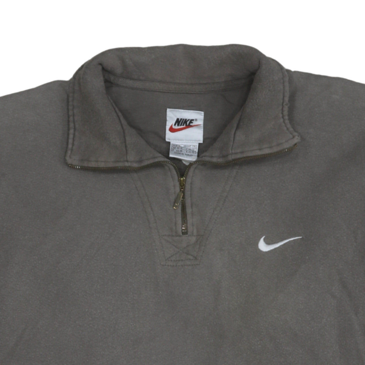 Nike Men's Grey 1/4 Zip Fleece Sweatshirt Size M