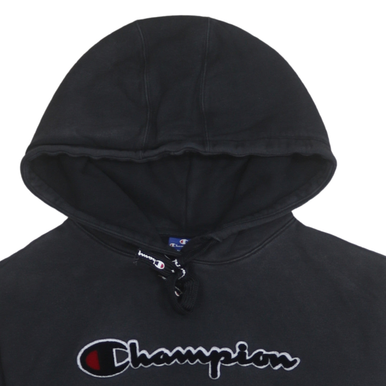 Champion Men's Black Pullover Hoodie Size S Fleece Logo Sweatshirt