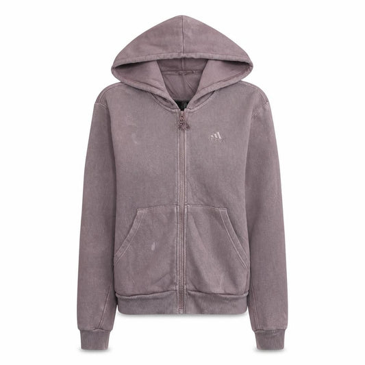 Adidas Women's Purple Full Zip Hoodie Size 12 Fleece Lined Casual
