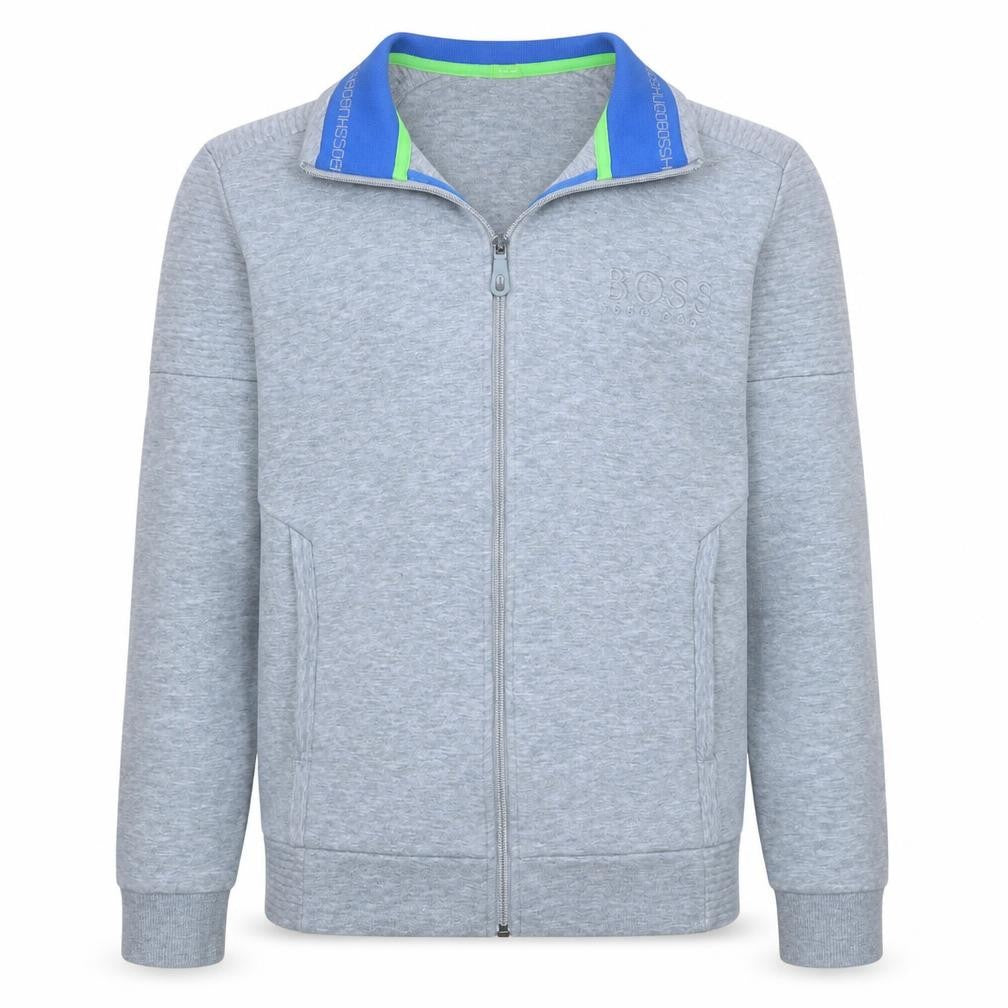 Hugo Boss Men's Grey Full Zip Logo Sweatshirt Size M Regular Fit