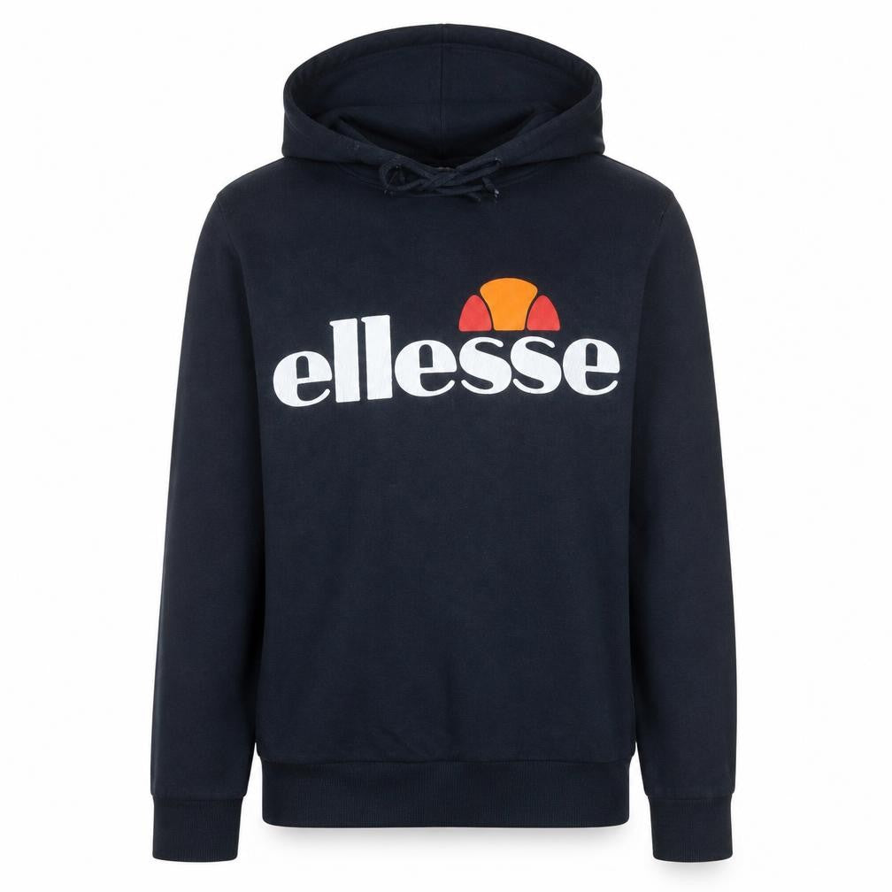 Ellesse Men's Blue Pullover Hoodie Logo Print Cotton Size M