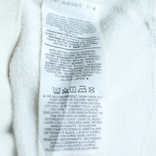 Nike Women White XS Crew Neck Pullover Sweatshirt Logo Tape Sleeve