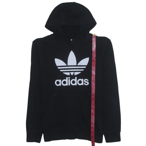 Adidas Boys Black Pullover Fleece Hoodie 13-14 Years Regular Fit