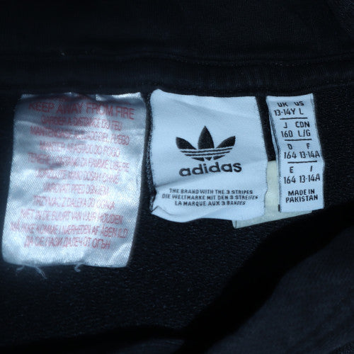 Adidas Boys Black Pullover Fleece Hoodie 13-14 Years Regular Fit