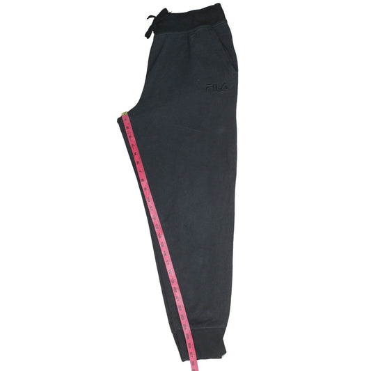 Fila Men's Black Joggers L Regular Fit Elastic Waist Tapered Trousers