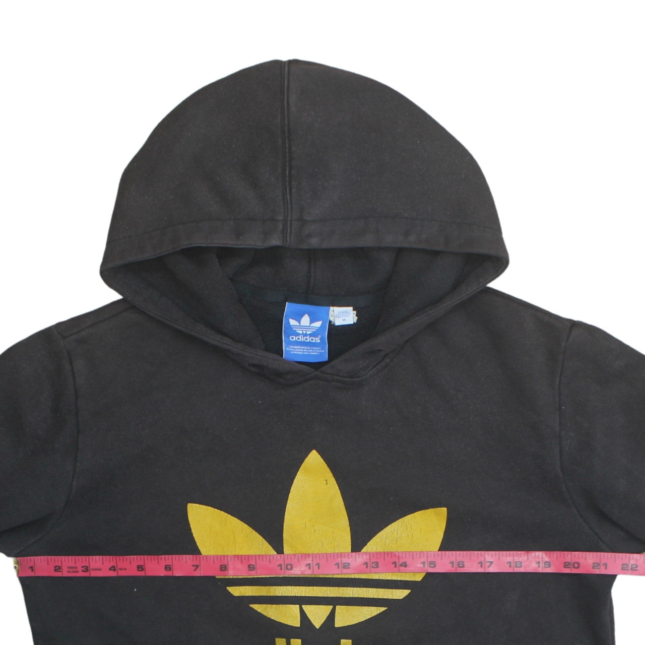 Adidas Men's Black Gold Logo Pullover Hoodie Size M