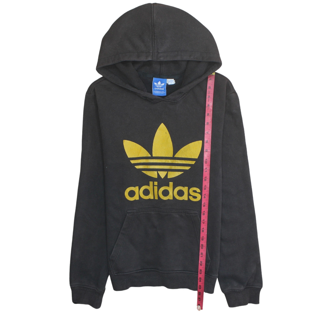 Adidas Men's Black Gold Logo Pullover Hoodie Size M
