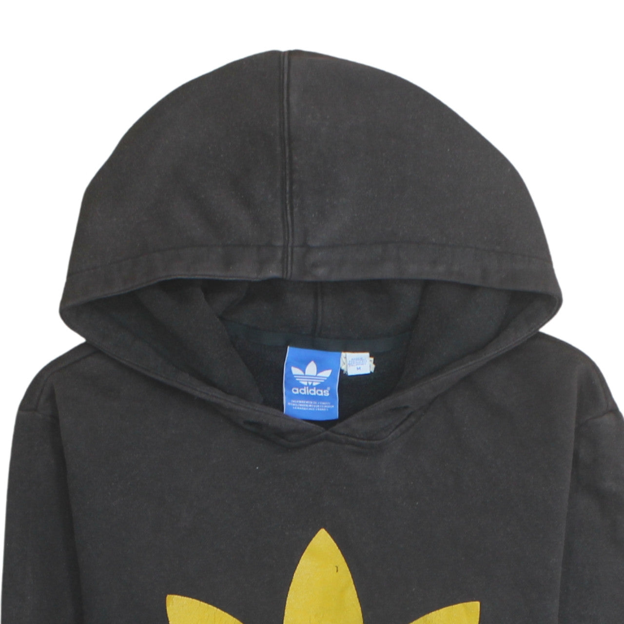Adidas Men's Black Gold Logo Pullover Hoodie Size M