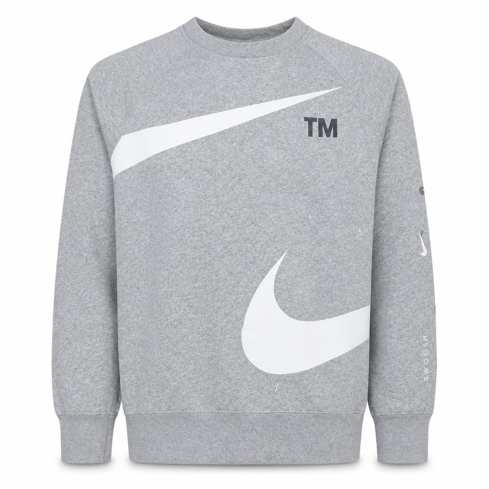 Nike Men's Grey Crew Neck Graphic Print Sweatshirt M