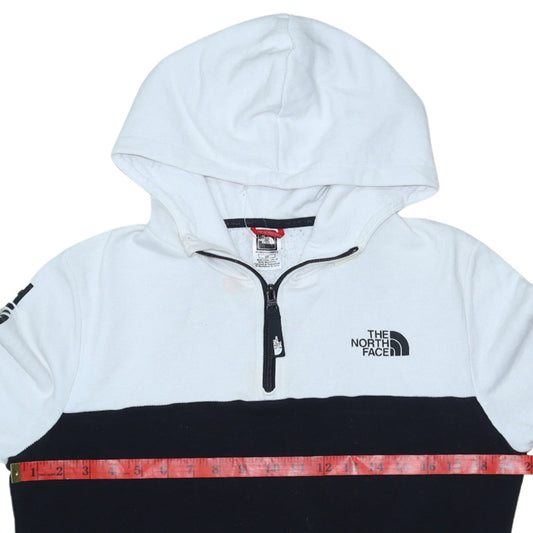 The North Face Womens Black White Small 1/4 Zip Hooded Sweatshirt