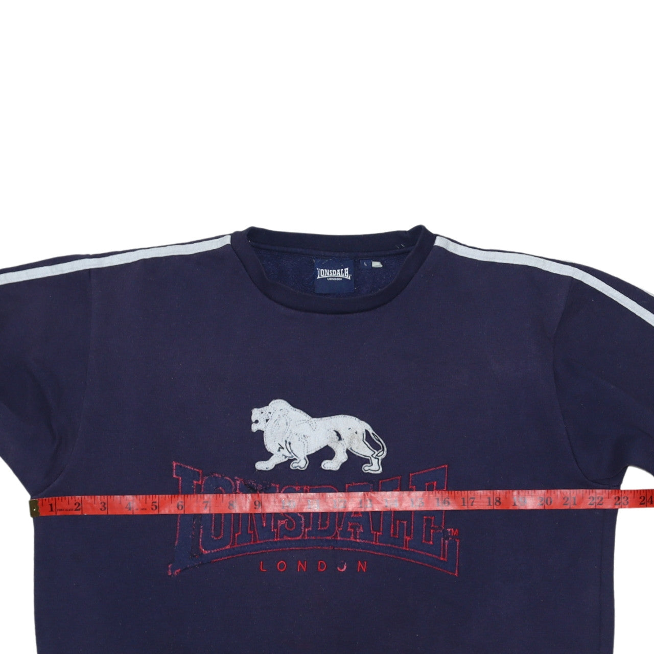 Lonsdale Men's Blue Crew Neck Embroidered Logo Sweatshirt L