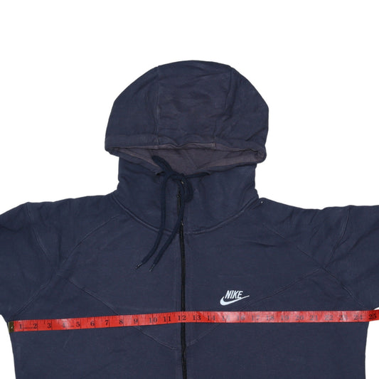Nike Men's Blue 2XL Full Zip Hoodie Sweatshirt Cotton