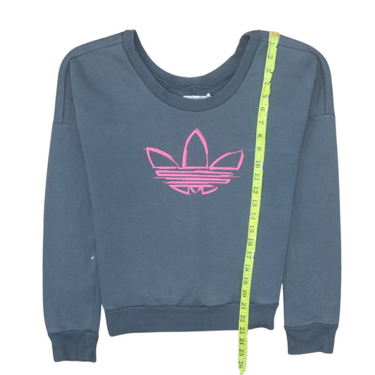Adidas Women's Grey Sweatshirt Size 8 Crew Neck Pullover Logo Casual