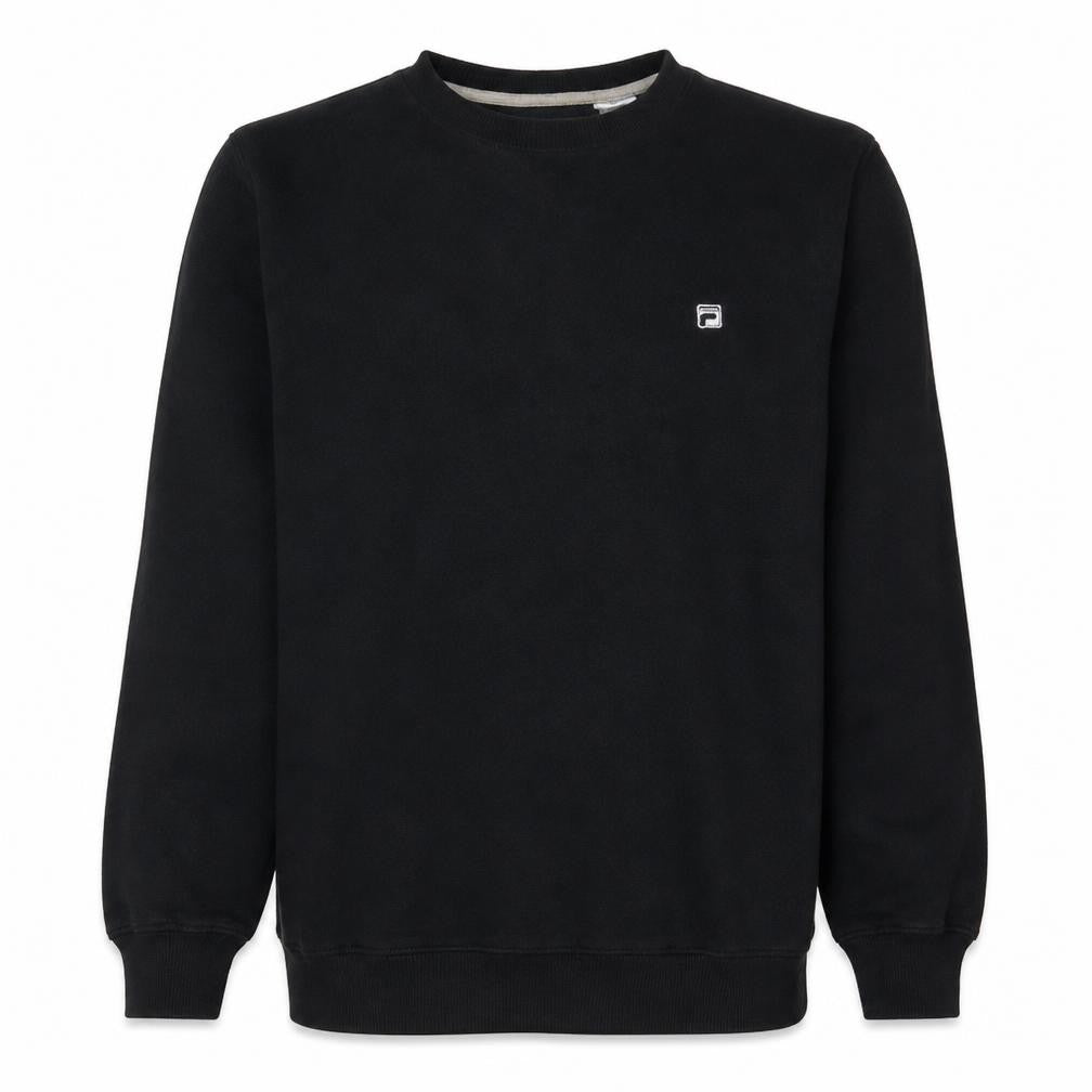 Fila Mens Black Crew Neck Fleece Sweatshirt M Pullover Sportswear