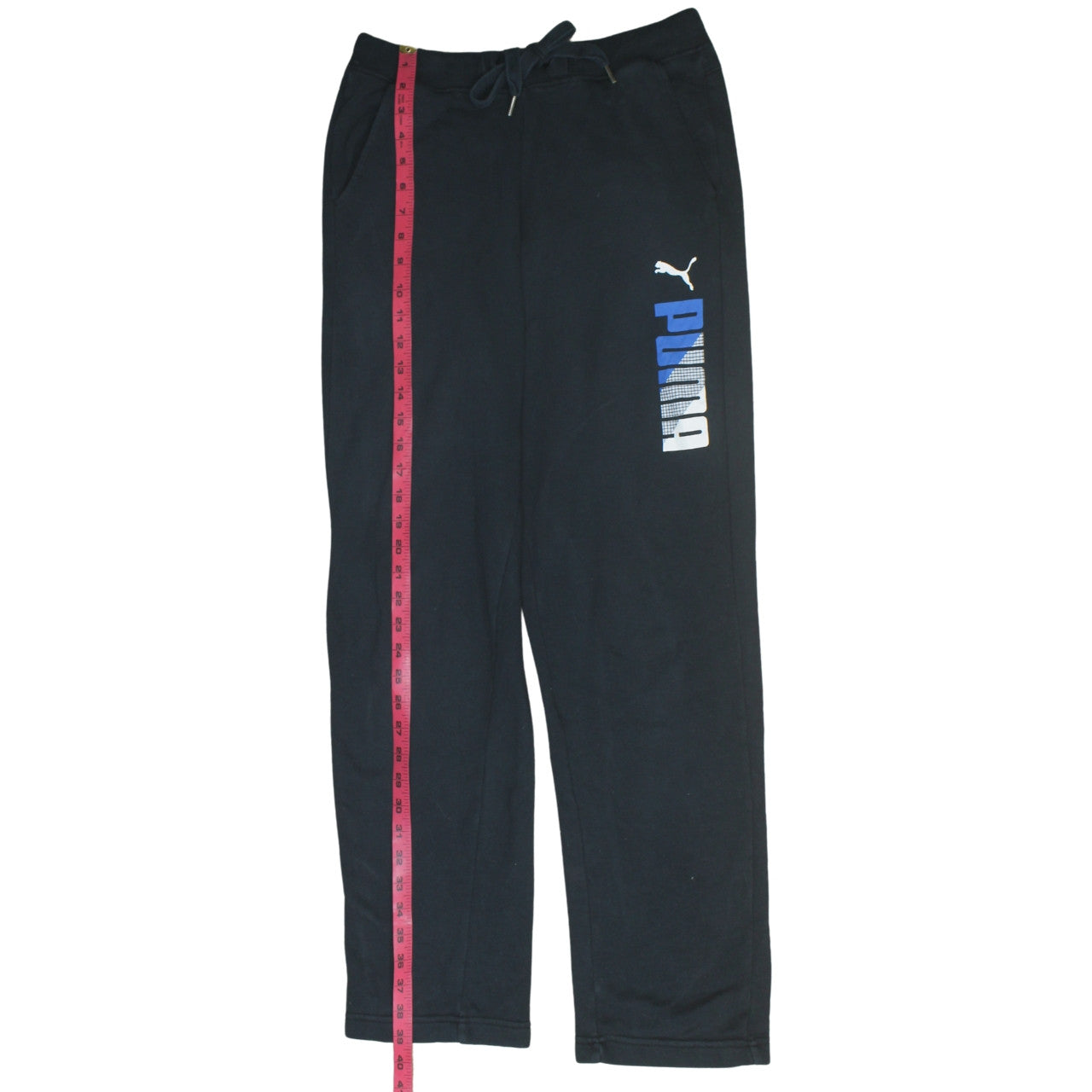 Puma Men’s Black Sweatpants M Regular Fit Drawstring Activewear Trousers