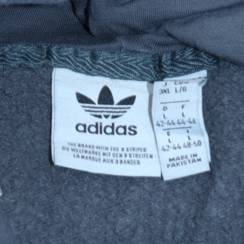 Adidas Women’s Grey Hooded Pullover Sweatshirt 3XL Relaxed Fit