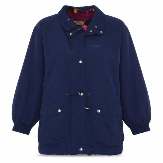 FILA Womens Navy Blue Mid-Length Hooded Parka Jacket Size 12