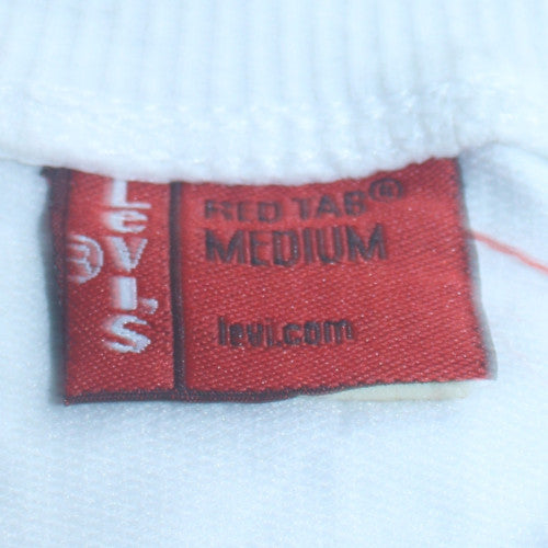 Levi's Men's White Graphic Print Crew Neck Sweatshirt Medium