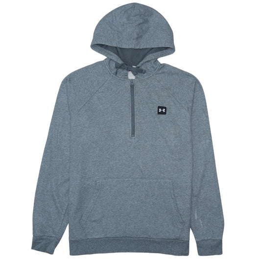 Under Armour Mens Grey 1/2 Zip Hoodie Size L Lightweight Sportswear